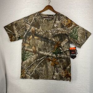 NWT Habit Men's T-Shirt Real Tree Official Fishing Hunting Leaves Camo XL